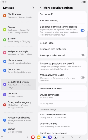 Press SIM card security. Press SIM card security.