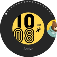 Desliza el dedo hacia la izquierda para ver las diferentes esferas del reloj. Desliza el dedo hacia la izquierda para ver las diferentes esferas del reloj.