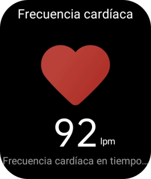 Desliza el dedo hacia arriba por la pantalla para ver una vista detallada de las mediciones de tu pulso. Desliza el dedo hacia arriba por la pantalla para ver una vista detallada de las mediciones de tu pulso.