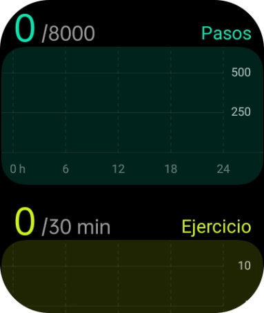 Bajo Pasos puedes ver el número de pasos que has dado hoy. Bajo Pasos puedes ver el número de pasos que has dado hoy.