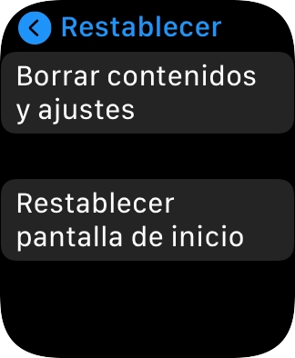 Pulsa Borrar contenidos y ajustes. Pulsa Borrar contenidos y ajustes.