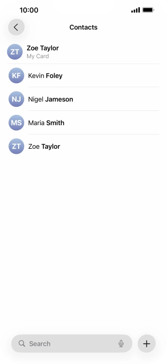 Press the required contact. Press the required contact.