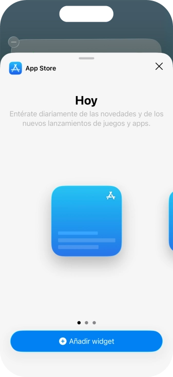 Desliza el dedo hacia la derecha o hacia la izquierda por la pantalla para seleccionar el tamaño de widget deseado. Desliza el dedo hacia la derecha o hacia la izquierda por la pantalla para seleccionar el tamaño de widget deseado.