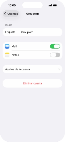 Pulsa Ajustes de la cuenta. Pulsa Ajustes de la cuenta.