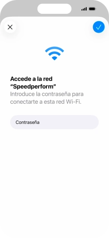 Introduce la contraseña de la red wifi y pulsa el icono de aceptar. Introduce la contraseña de la red wifi y pulsa el icono de aceptar.