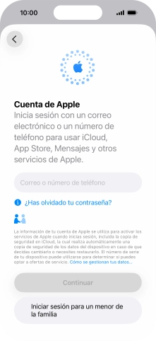 Pulsa Correo o número de teléfono e introduce el nombre de usuario de tu Cuenta de Apple. Pulsa Correo o número de teléfono e introduce el nombre de usuario de tu Cuenta de Apple.