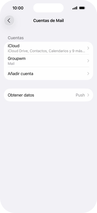 Pulsa el nombre de la cuenta de correo electrónico que acabas de crear. Pulsa el nombre de la cuenta de correo electrónico que acabas de crear.