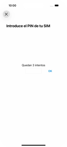 Si es necesario desbloquear la tarjeta SIM, introduce el código PIN y pulsa OK. Si es necesario desbloquear la tarjeta SIM, introduce el código PIN y pulsa OK.