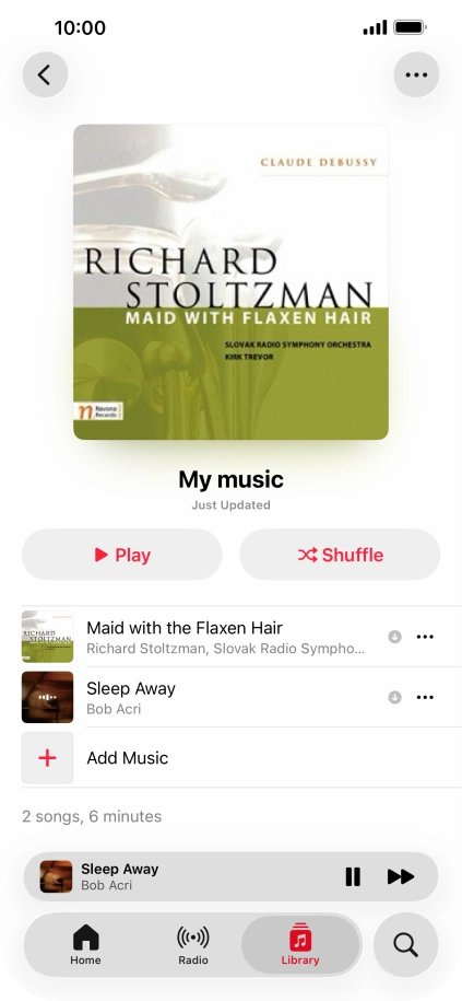 Press the song title. Press the song title.