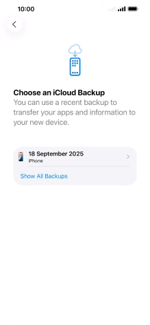 Press the required backup and your phone restores the content of the selected backup. Subsequently, follow the instructions on the screen to set up your phone and prepare it for use. Press the required backup and your phone restores the content of the selected backup. Subsequently, follow the instructions on the screen to set up your phone and prepare it for use.