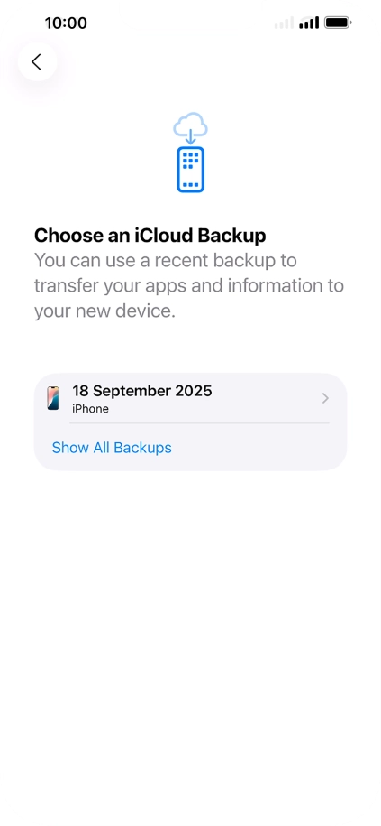 Press the required backup and your phone restores the content of the selected backup. Subsequently, follow the instructions on the screen to set up your phone and prepare it for use. Press the required backup and your phone restores the content of the selected backup. Subsequently, follow the instructions on the screen to set up your phone and prepare it for use.