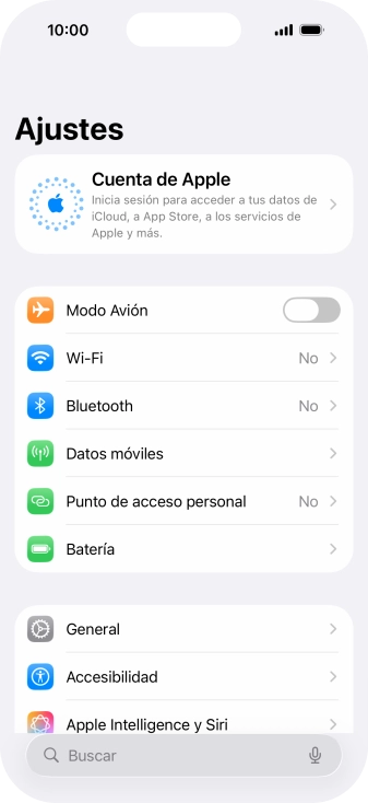 Pulsa Cuenta de Apple. Pulsa Cuenta de Apple.