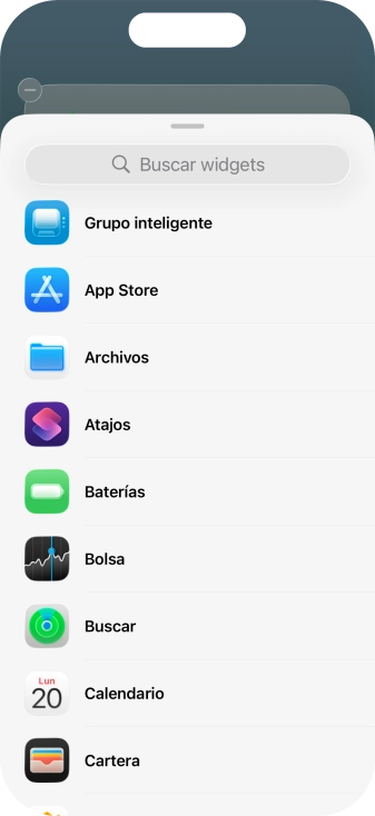 Pulsa el widget deseado. Pulsa el widget deseado.
