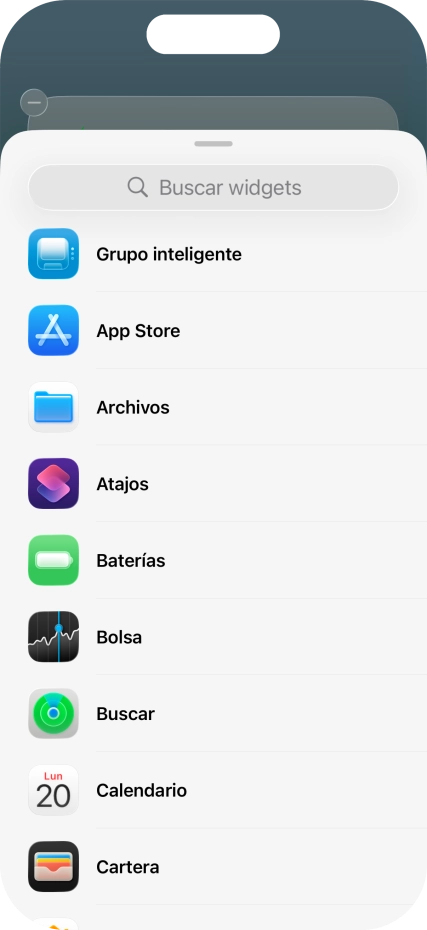 Pulsa el widget deseado. Pulsa el widget deseado.