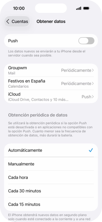 Si desactivas la función, pulsa el ajuste deseado. Si desactivas la función, pulsa el ajuste deseado.