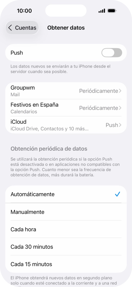 Si desactivas la función, pulsa el ajuste deseado. Si desactivas la función, pulsa el ajuste deseado.