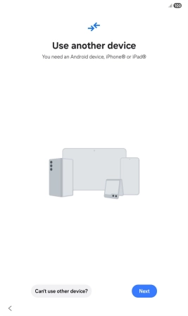 Press Can't use other device?. Press Can't use other device?.