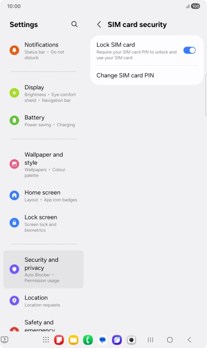 Press Change SIM card PIN. Press Change SIM card PIN.