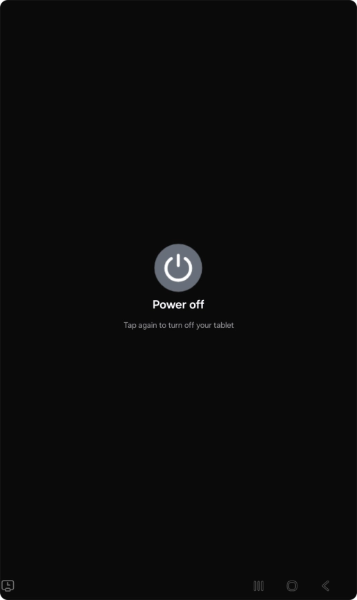 Press Power off. Press Power off.