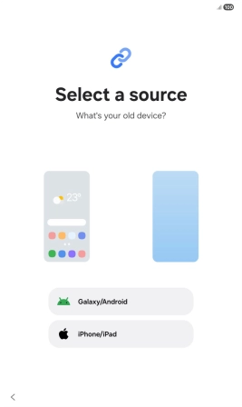 Press the required setting and follow the instructions on the screen to transfer the content from another device. Press the required setting and follow the instructions on the screen to transfer the content from another device.