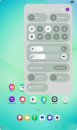 Press the settings icon. Press the settings icon.