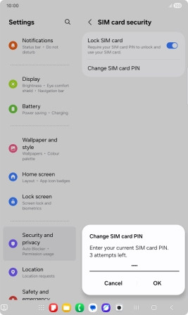 Key in your current PIN and press OK. Key in your current PIN and press OK.