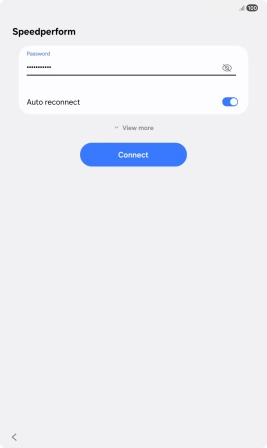 Key in the password for the Wi-Fi network and press Connect. Key in the password for the Wi-Fi network and press Connect.