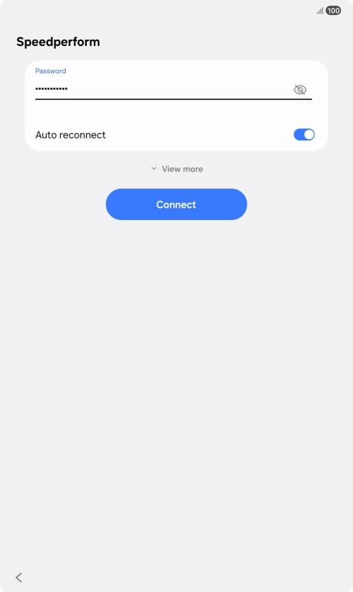 Key in the password for the Wi-Fi network and press Connect. Key in the password for the Wi-Fi network and press Connect.