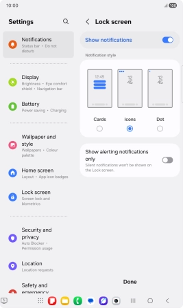 Press the required settings. Press the required settings.
