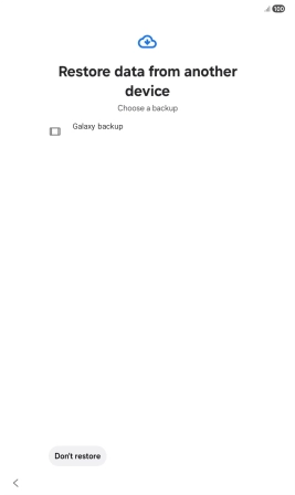 Press the required backup and your tablet restores the content of the selected backup. Subsequently, follow the instructions on the screen to set up your tablet and prepare it for use. Press the required backup and your tablet restores the content of the selected backup. Subsequently, follow the instructions on the screen to set up your tablet and prepare it for use.
