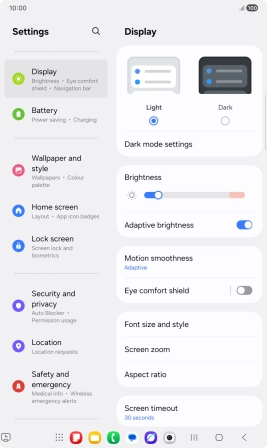 Press Screen timeout. Press Screen timeout.