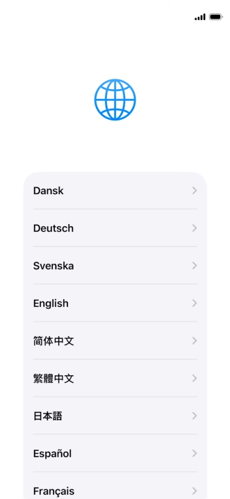 Press the required language. Press the required language.
