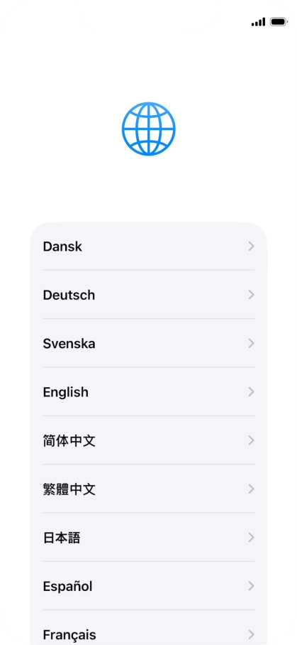 Press the required language. Press the required language.