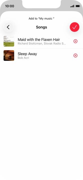 Go to the required category and press the add icon next to the required audio file. Go to the required category and press the add icon next to the required audio file.
