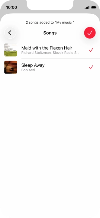 Press the confirm icon. Press the confirm icon.
