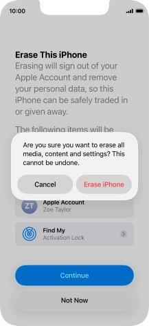 Press Erase iPhone. Press Erase iPhone.