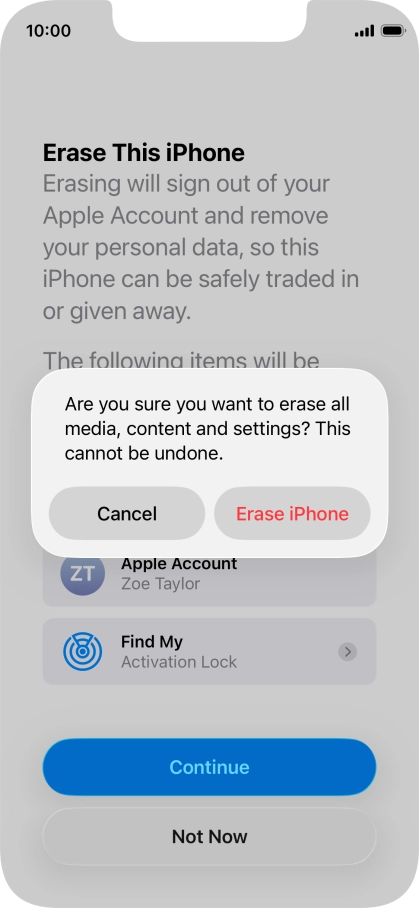 Press Erase iPhone. Press Erase iPhone.
