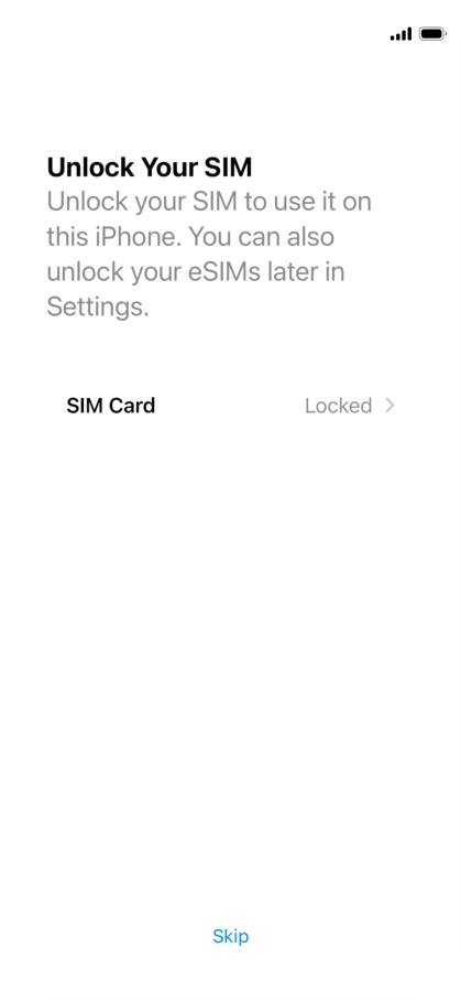 Press SIM Card. Press SIM Card.