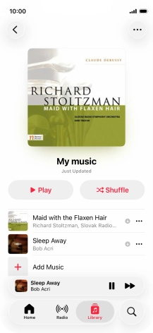 Press the song title. Press the song title.