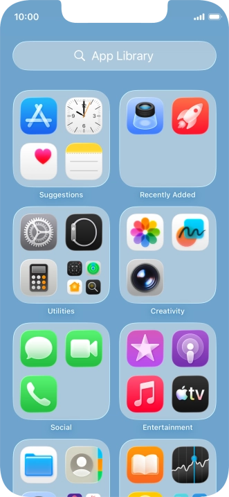 Press the required app. Press the required app.