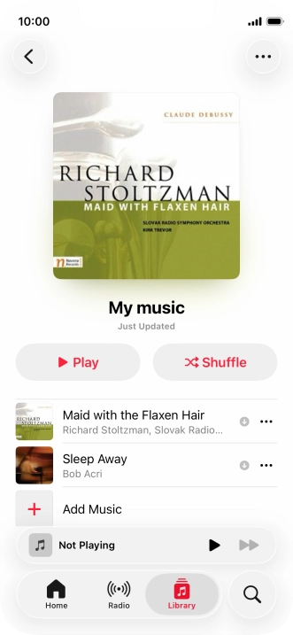 Go to the required category or playlist and press the required audio file. Go to the required category or playlist and press the required audio file.