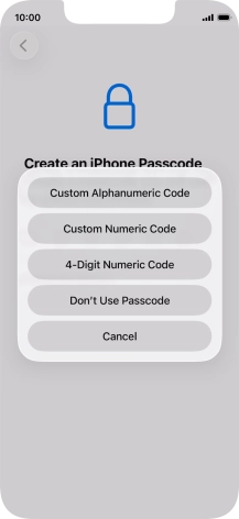 Follow the instructions on the screen to turn on use of phone lock code or press Don't Use Passcode. Follow the instructions on the screen to turn on use of phone lock code or press Don't Use Passcode.