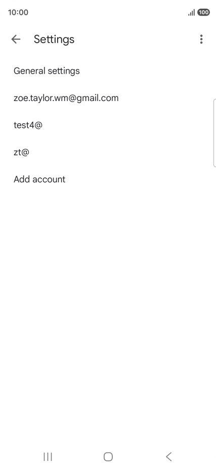 Press the required email account. Press the required email account.