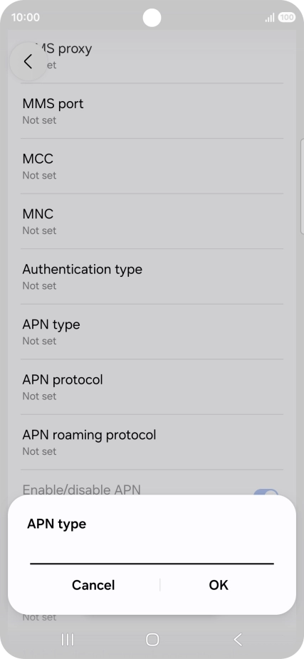 Key in default and press OK. Key in default and press OK.