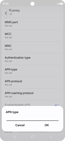 Key in default and press OK. Key in default and press OK.