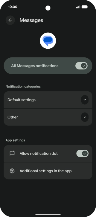 Press Default settings. Press Default settings.