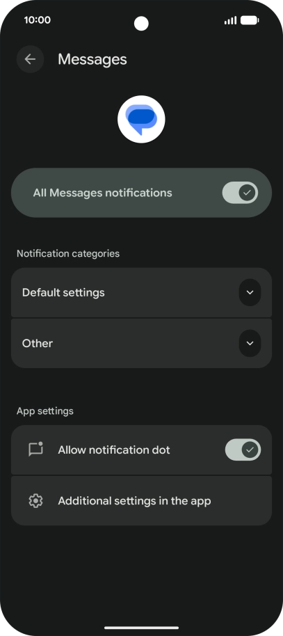 Press Default settings. Press Default settings.