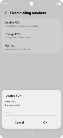 Key in your PIN2 and press OK. The default PIN2 is 1111. Key in your PIN2 and press OK. The default PIN2 is 1111.