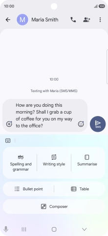To change the writing style of your text, press Writing style and follow the instructions on the screen to use the function. To change the writing style of your text, press Writing style and follow the instructions on the screen to use the function.