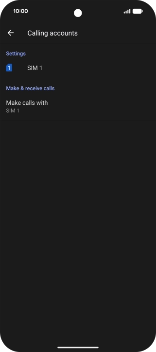 Press the name of the SIM. Press the name of the SIM.